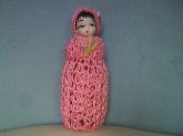 boneca de crohe rosa